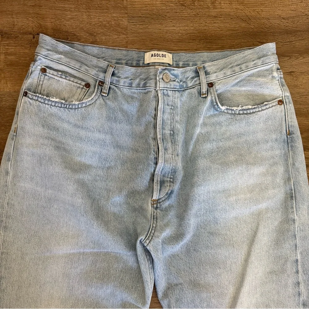 Agolde Premium 90's Pinch‎ Waist High Rise Straight Leg Jeans Light Wash Size 33